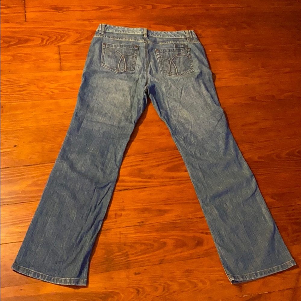 Ending Feb. 8! Cute Slim Bootcut jeans distressed faded look, worn twice, FINAL